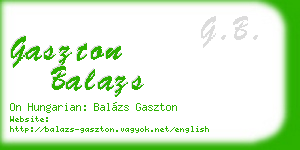 gaszton balazs business card