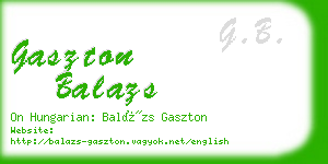 gaszton balazs business card